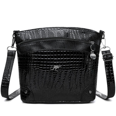 Bolso Bandolera Patrón Cocodrilo Vintage Multicapa Casual para Mujer - Image 5
