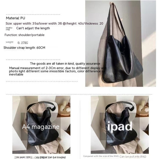Bolsa Tote Universitaria PU - Bolso de Hombro Espacioso para Estudiantes - Image 12