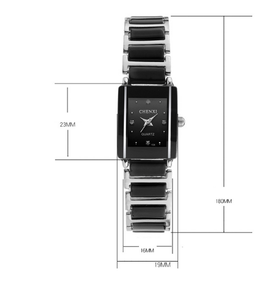 Juego de Relojes de Pareja con Diamante Cuadrado de Cuarzo - Image 12