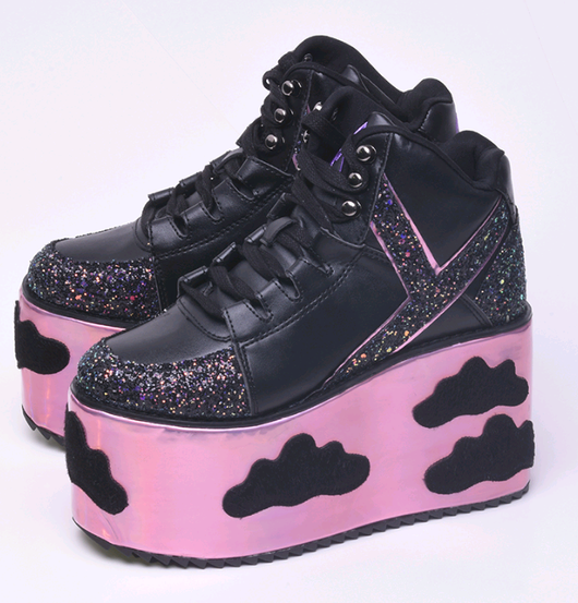 Zapatos Plataforma con Lentejuelas Negras - Estilo Cloud YRU