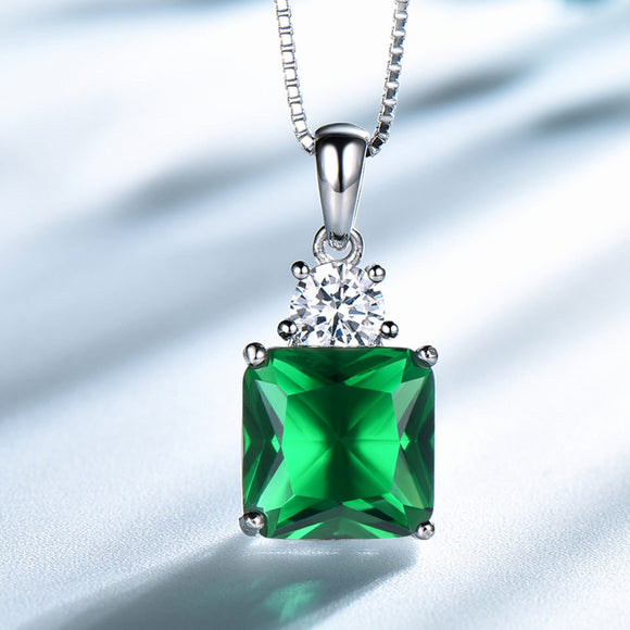 Anillo Colgante de Plata Esterlina con Esmeralda Nano