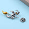 Retro witch riding broomstick brooch Photo Color