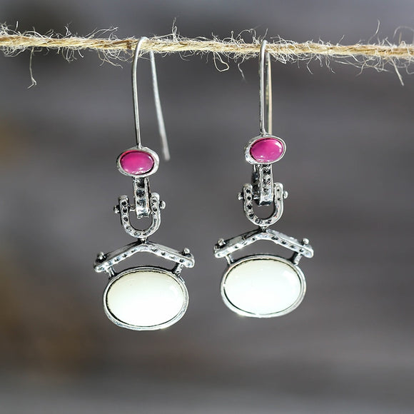 Aretes de Calcedonia y Amatista