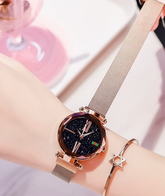 Reloj Mujer Cielo Estrellado con Malla Magnética y Cristal de Cuarzo - Image 2