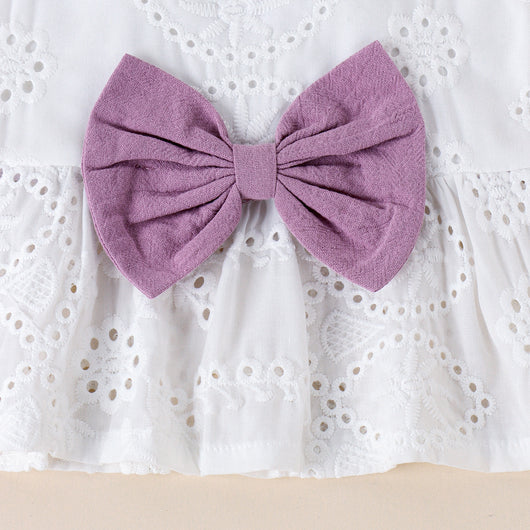 Conjunto de Short y Blusa Blanca con Volantes y Moño - Image 10
