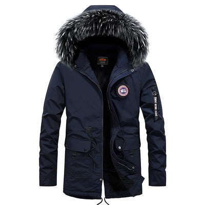 Abrigo de Invierno para Hombre con Cuello de Pelaje - Algodón Grueso y Cálido - Image 8