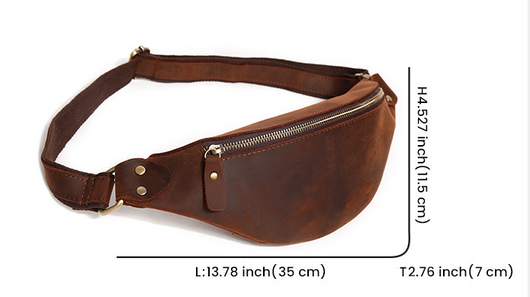 Bolsa de Pecho Vintage de Cuero Genuino con Diseño Asimétrico y Múltiples Compartimentos - Image 8