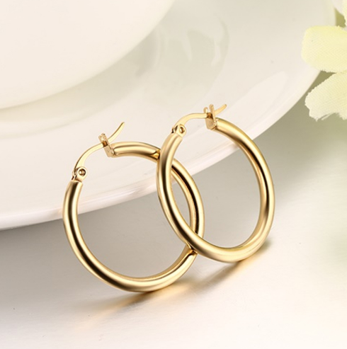 Aretes Grandes de Acero Inoxidable Llamativos - Image 2