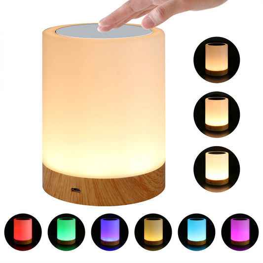 Lámpara Nocturna LED Multicolor con Diseño Veta de Madera