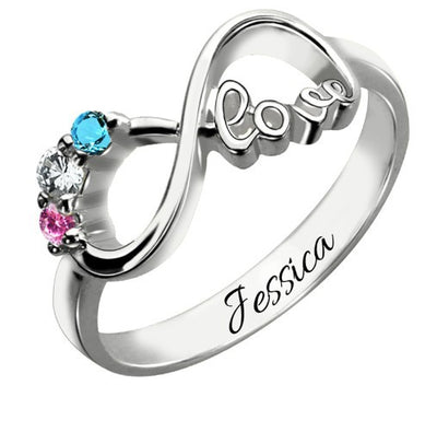 Anillo de Plata Esterlina Infinito Personalizado con Nombre - Image 3
