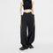Pantalón Ancho Mujer con Cintura Ajustada y Textura Oblicua