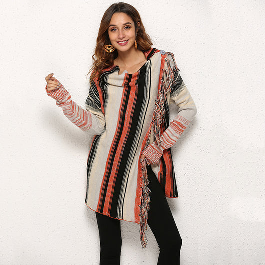 Cardigan Tejido Tipo Chal - Abrigo Suéter Versátil