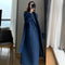 Abrigo de Lana Estilo Western Talla Grande Largo Bajo la Rodilla