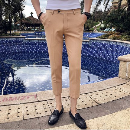 Pantalones Slim Straight Negros Casual Tendencia - Image 4