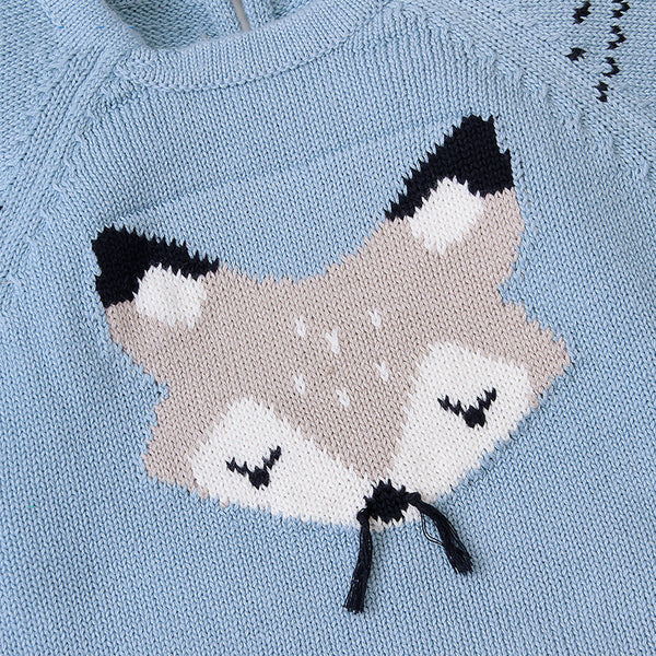Mameluco Largo de Invierno con Diseño de Zorro - Cuello Triangular