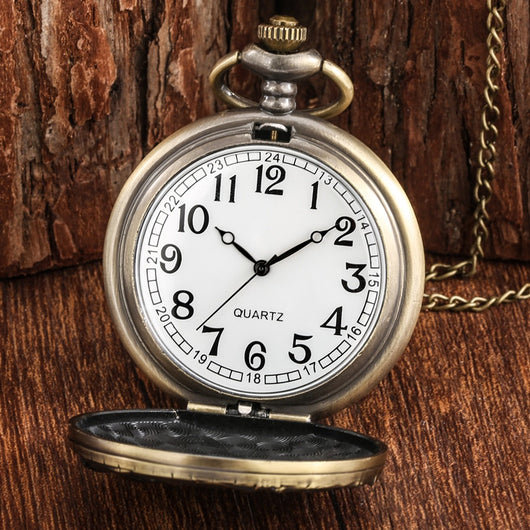 Reloj de Bolsillo Retro Abatible con Patrón de Elefante y Movimiento de Cuarzo - Image 5