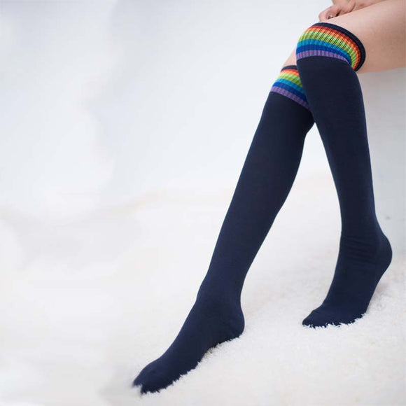 Calcetines Largos Arcoíris hasta la Rodilla para Otoño e Invierno