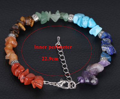 Pulsera de Grava con Cadena Extensible de 7 Chakras - Image 6