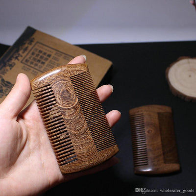 Peine de Madera de Sándalo Antiestático Hecho a Mano