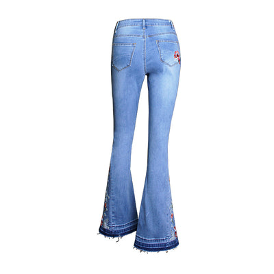 Pantalones Acampanados Denim con Bordado para Mujer - Image 11
