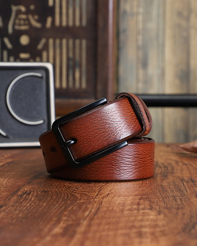 Cinturón Casual para Hombre en Cuero Genuino con Hebilla de Aleación - Image 11