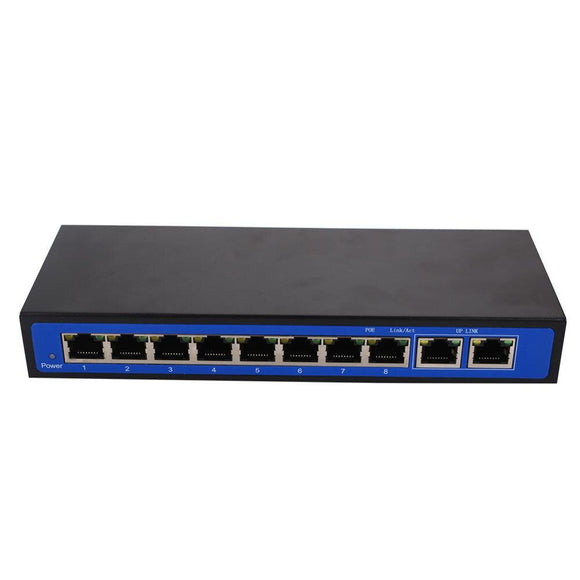 Switch POE 10 Puertos 100M con Inyector 48V para Puntos de Acceso Inalámbricos