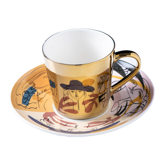 Taza Cerámica Retro con Espejo - Taza de Agua para Té de la Tarde - Image 13
