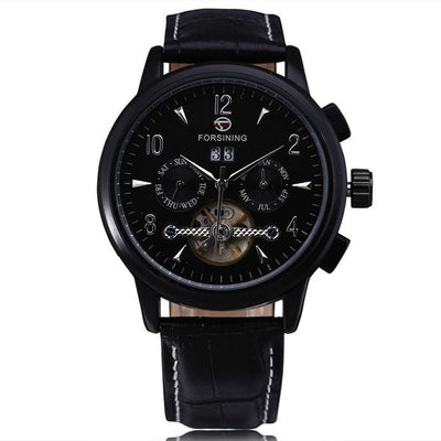 Reloj Mecánico Casual con Diseño Hueco y Tres Esferas