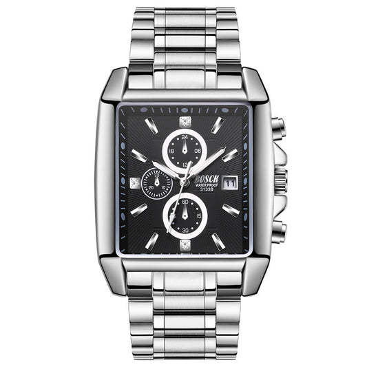 Reloj de Acero Inoxidable con Correa Cuadrada para Hombre