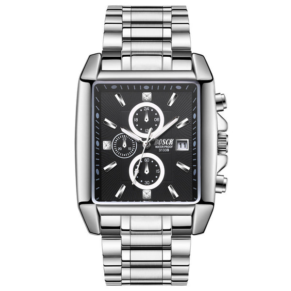 Reloj de Acero Inoxidable con Correa Cuadrada para Hombre