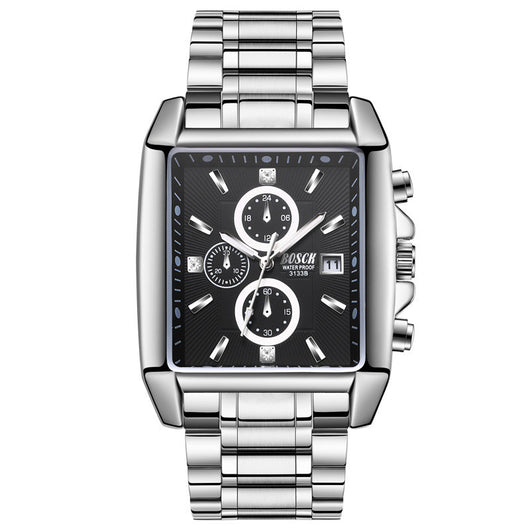 Reloj de Acero Inoxidable con Correa Cuadrada para Hombre