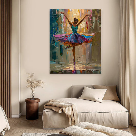 Cuadro Abstracto Pintura al Óleo Danza Femenina - Arte Moderno para Sala de Estar
