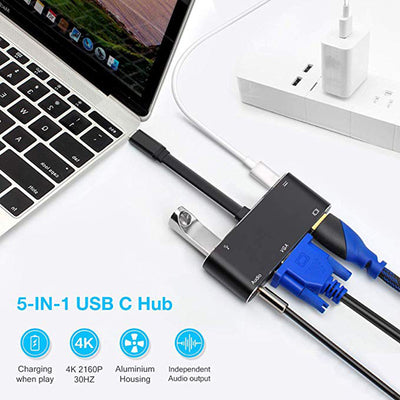 Adaptador Multi-puerto 5 en 1 USB-C a HDMI y VGA HD - Image 5
