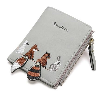 Cartera Infantil de Cuero con Animales Kawaii - Monedero Compacto con Cierre y Cremallera - Image 3