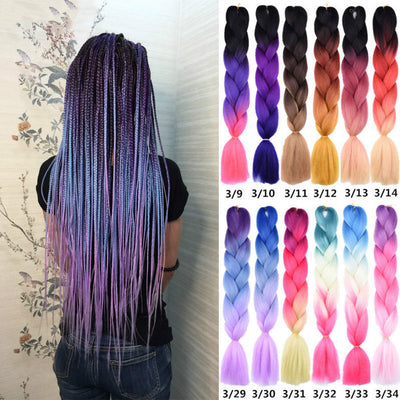 Trenzas Africanas Degradado Colorido Efecto Sucio