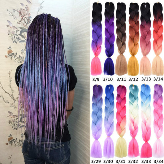 Trenzas Africanas Degradado Colorido Efecto Sucio