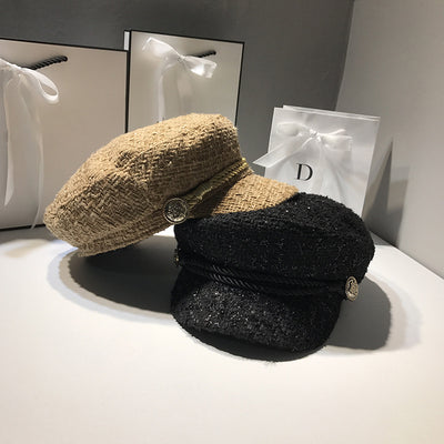 Gorro de Seda Brillante Azul Marino para Mujer - Image 3