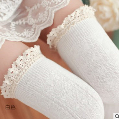 Calcetines hasta la rodilla con encaje, medias altas estilo preppy - Image 9