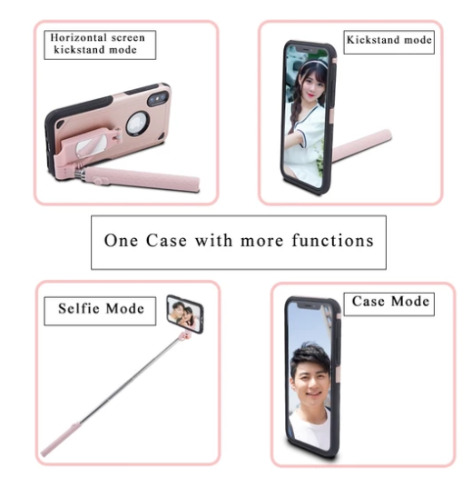 Funda Selfie Stick Compatible con Apple - Soporte Integral para iPhone - Image 5