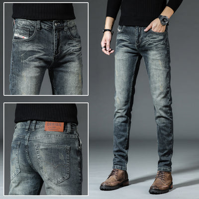 Jeans Retro Slim Fit para Hombre - Corte Recto Clásico Otoño Invierno - Image 8