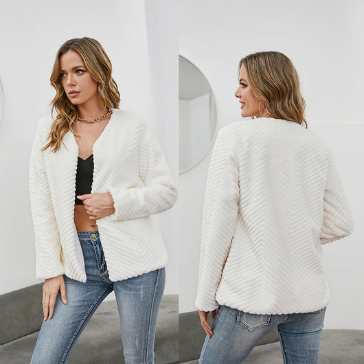 Chaqueta de Piel Sintética con Cuello en V para Mujer - Image 10