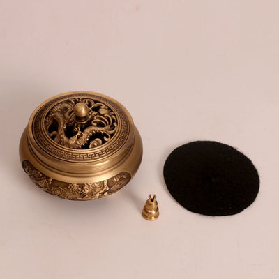 Quemador de Incienso de Cobre Puro Estilo Xuande - Artesanía Zen Tallada a Mano - Image 5