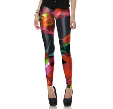 Leggings Geométricos de Diamantes en Colores Vibrantes - Image 4