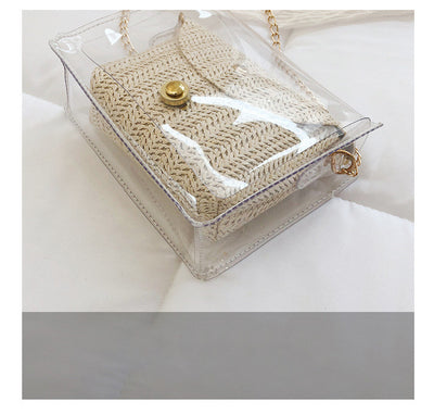 Bolsa Transparente Verano Tejida con Cadena - Diseño Fairy Chic - Image 21