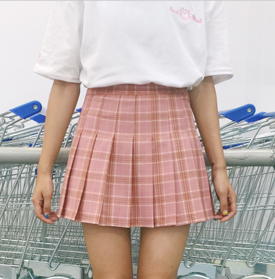 Falda Escocesa de Cintura Alta Estilo Británico Colegiala - Image 2