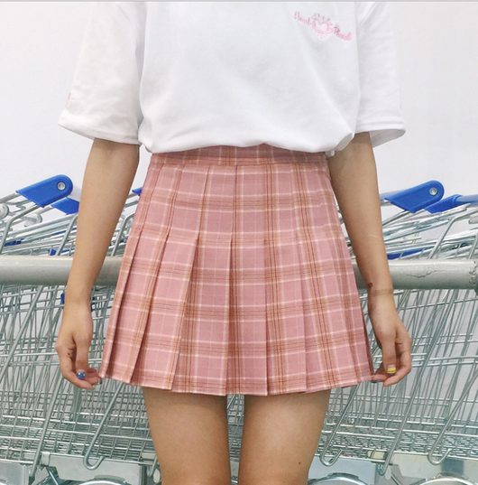 Falda Escocesa de Cintura Alta Estilo Británico Colegiala - Image 2