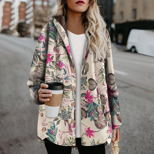Sudadera con Capucha de Lino y Algodón Cálida