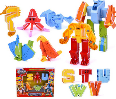 Juguete Dinosaurio Transformable del Equipo King Kong con Alfabeto en Inglés - Image 13