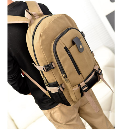 Mochila de Lona para Hombre - Bolsa Escolar Resistente - Image 11