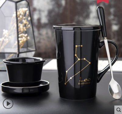 Taza de Cerámica Creativa con Tapa, Cuchara y Filtro para Té - Image 9